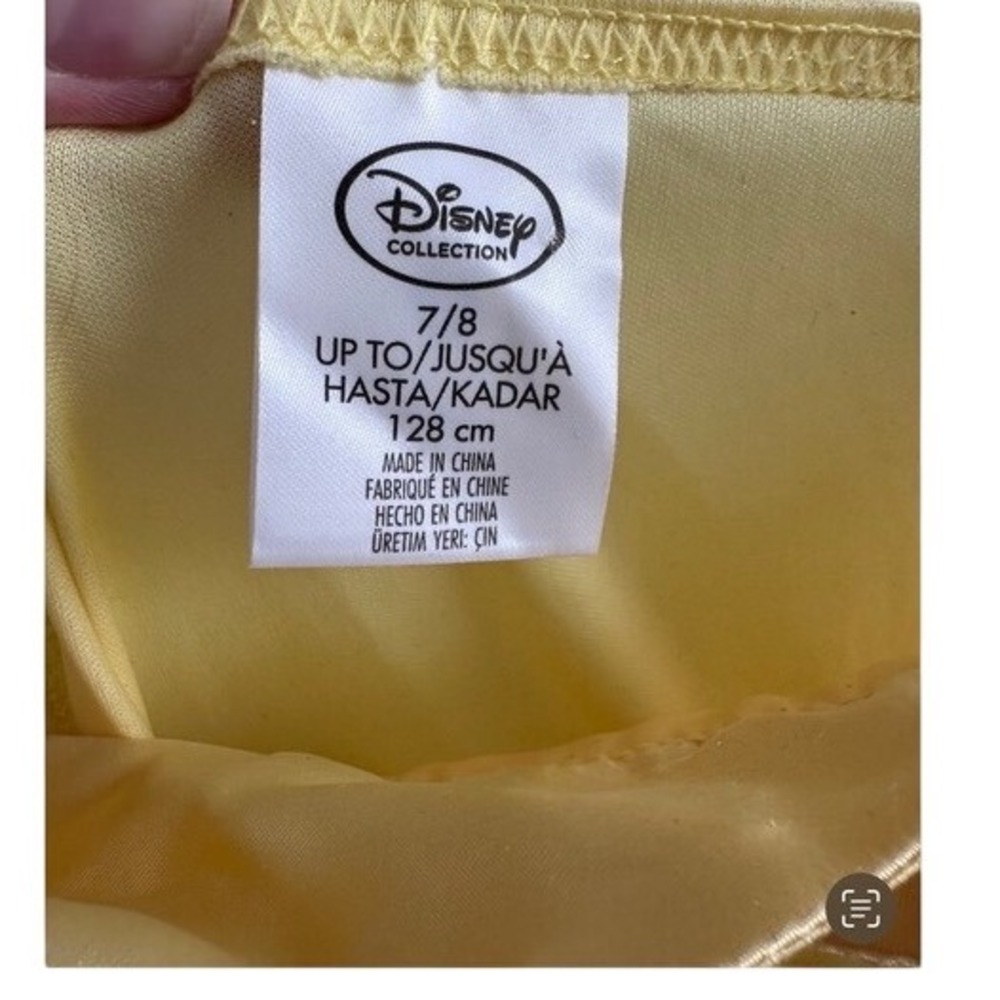 Disney Belle Princess Dress Up Costume Yellow Gold Castle Size 7/8 - Picture 3 of 3